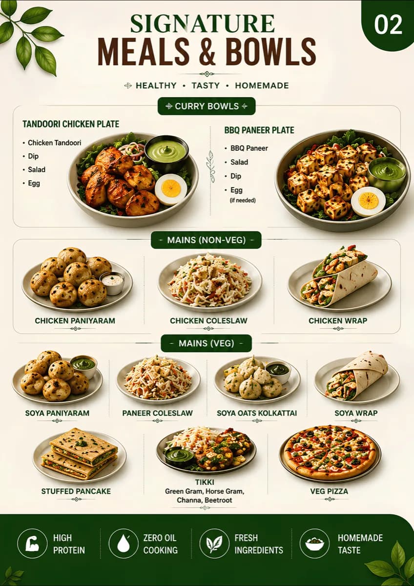 Puradhapetti menu — Signature meals & bowls