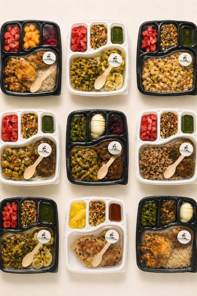 Puradhapetti macro-counted chicken and veg meal boxes